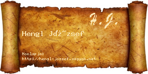 Hengl József névjegykártya