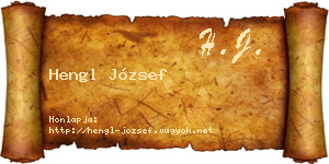 Hengl József névjegykártya